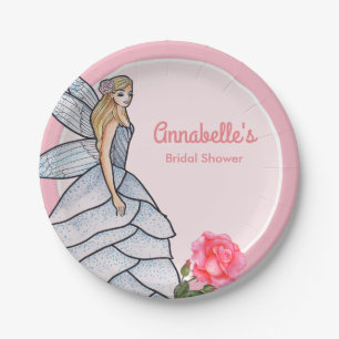 Feenprinzessin Blütenkleid Modeillustration Pappteller