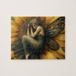 Feenschläfer in einer Sonnenblume Puzzle