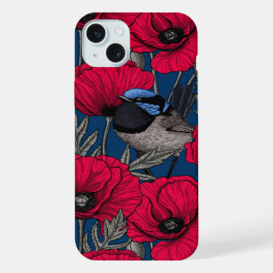 Feenzaunkönig und Mohn iPhone 15 Plus Hülle
