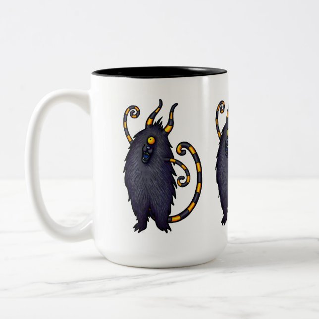 Feeping Geschöpf-Tasse - gestreiftes Zyklopmonster Zweifarbige Tasse (Links)