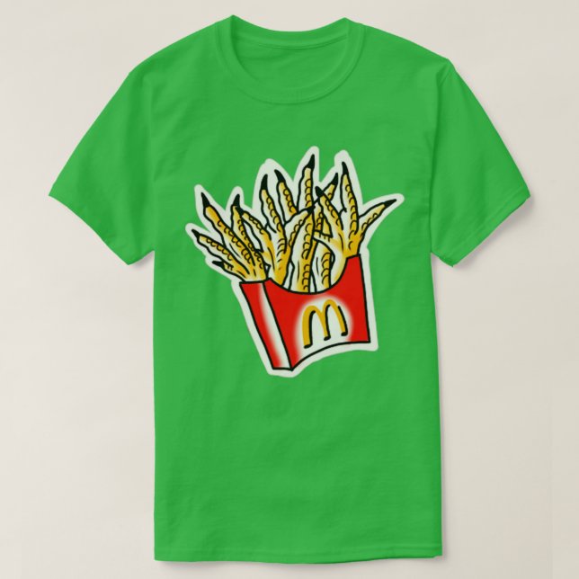 Feet Chicken Mc Fries Traditionelles Tattoo T-Shirt (Design vorne)