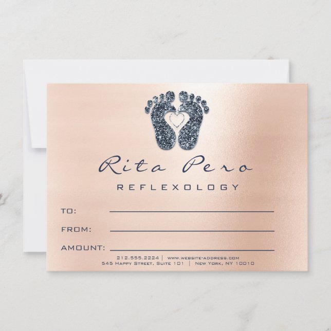Feet Rose Gold Reflexology Certificate Geschenk Na (Vorderseite)