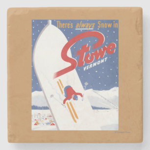 Fegendes S - Es gibt immer Schneepromo-Plakat Steinuntersetzer