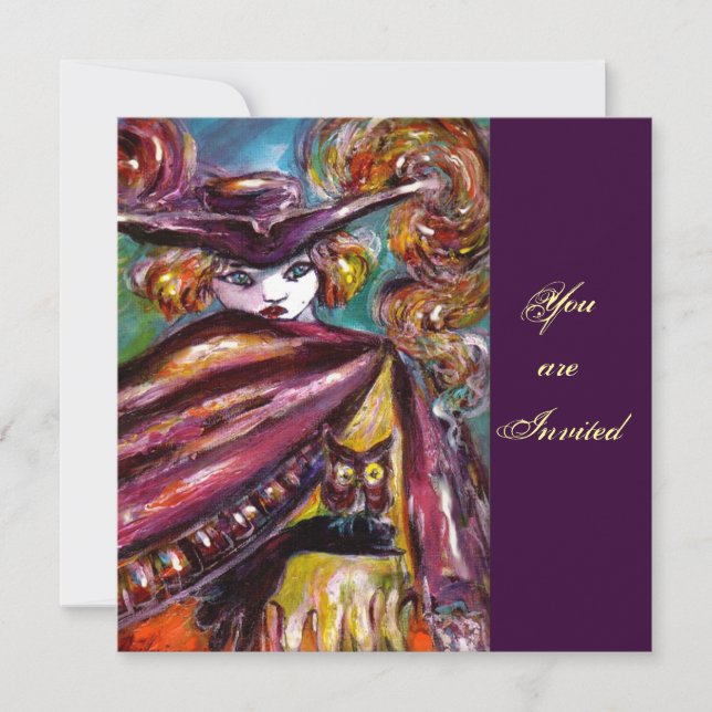 FEHLEN/ Mysteriöse Maske mit Tricorn Kostüm Party Einladung (Vorderseite)