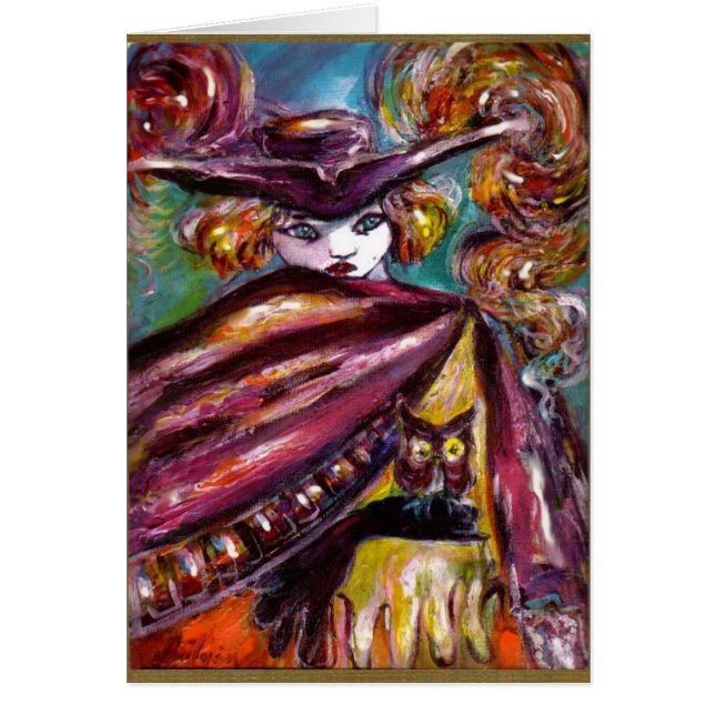 FEHLEN / Mysteriöse Maske mit Tricorn und Eule (Vorne)