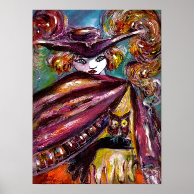 FEHLEN / Mysteriöse Maske mit Tricorn und Eule Poster (Vorne)