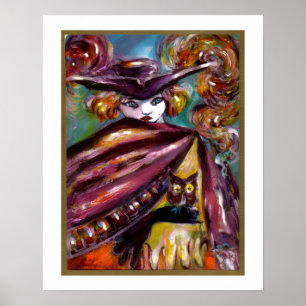 FEHLEN / Mysteriöse Maske mit Tricorn und Eule Poster