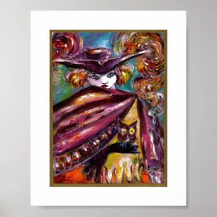 FEHLEN / Mysteriöse Maske mit Tricorn und Eule Poster