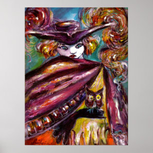 FEHLEN / Mysteriöse Maske mit Tricorn und Eule Poster