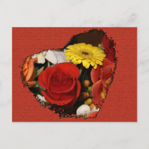 Fehlende Herz-Blumenstrauß-Schablone auf der Rücks Postkarte
