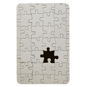 Fehlendes Puzzleteil Weiß Magnet