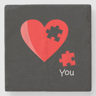 Fehlendes Stück Herz Puzzle Valetines Day T-Shirt  Steinuntersetzer