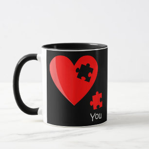 Fehlendes Stück Herz Puzzle Valetines Day T-Shirt Tasse