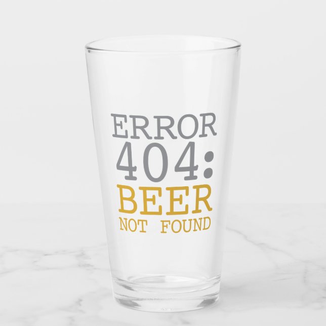 Fehler 404 Bier wurde nicht gefunden Glas (Vorderseite)