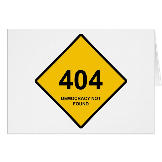 Fehler 404: Demokratie wurde nicht gefunden (Vorderseite (Horizontal))