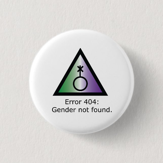 Fehler 404 Genderqueer Button (Vorderseite)