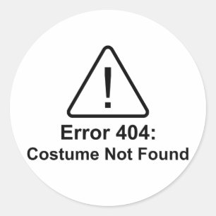 Fehler 404 Halloween-Kostüm wurde nicht gefunden Runder Aufkleber