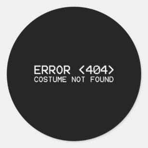 Fehler 404 Kostüm Halloween Programm nicht gefunde Runder Aufkleber