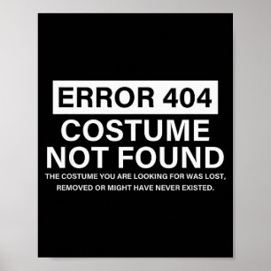 Fehler 404 Kostüm nicht gefunden Lustiger Weihnach Poster