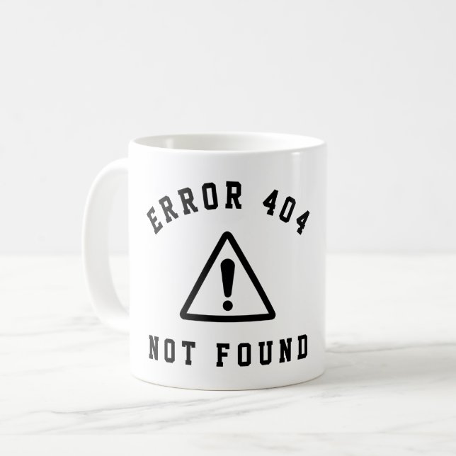 FEHLER 404 - NICHT GEFUNDEN - FUNNY WEB DEVELOPER KAFFEETASSE (Vorderseite Links)