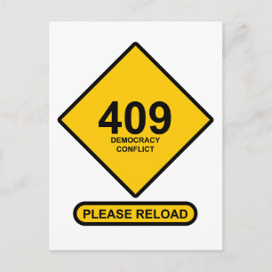 Fehler 409: Demokratiekonflikt Postkarte