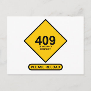Fehler 409: Demokratiekonflikt Postkarte