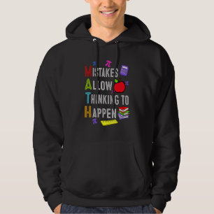 Fehler ermöglichen Denken Math Tag zurück zu Hoodie