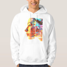 Fehler in Cyborg-Frau auf einem kuscheligen Langar Hoodie