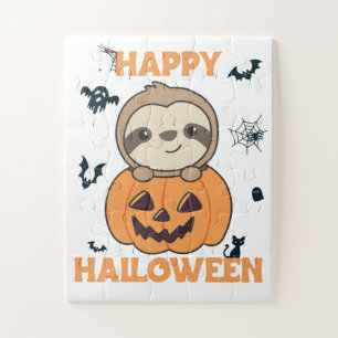 Fehler in Pumpkin süße Sloths zu Halloween Jigsaw Puzzle
