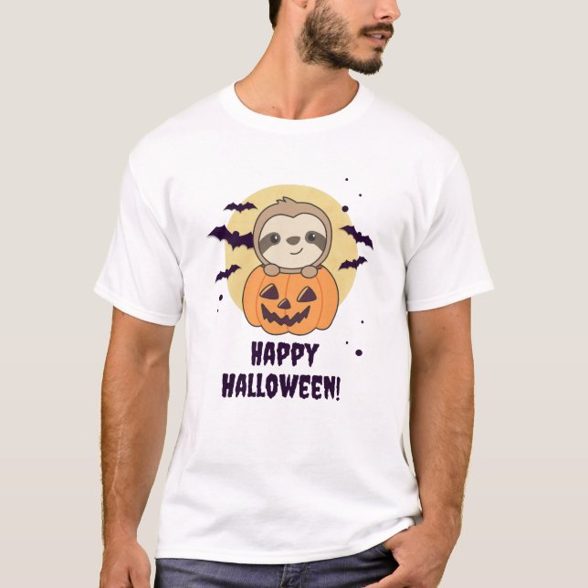 Fehler in Pumpkin Sweet Sloths Happy Halloween T-Shirt (Vorderseite)