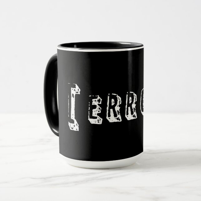 Fehler in Schwarz Tasse (Vorderseite Links)