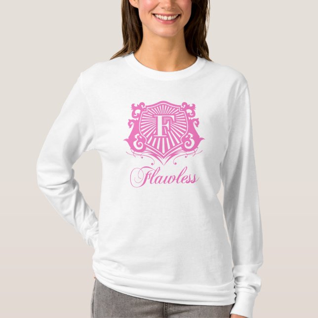 FEHLERLOSE DAMEN ROSA UND WEISSER HOODIE T-Shirt (Vorderseite)