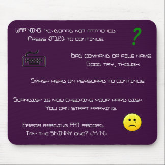 Fehlermeldungen mousepad