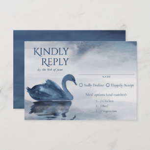 Fehlsichtigkeit Blue Swan Empfang Entree RSVP Karte