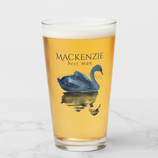 Fehlsichtigkeit | Blue Swan Trauzeuge Keepake Glas (Vorne (Gefüllt))