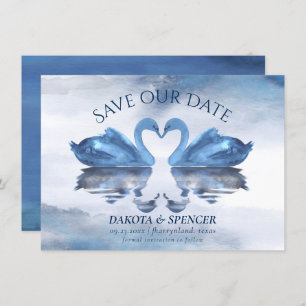 Fehlsichtigkeit Classic Blue Swan Lake Wedding Save The Date