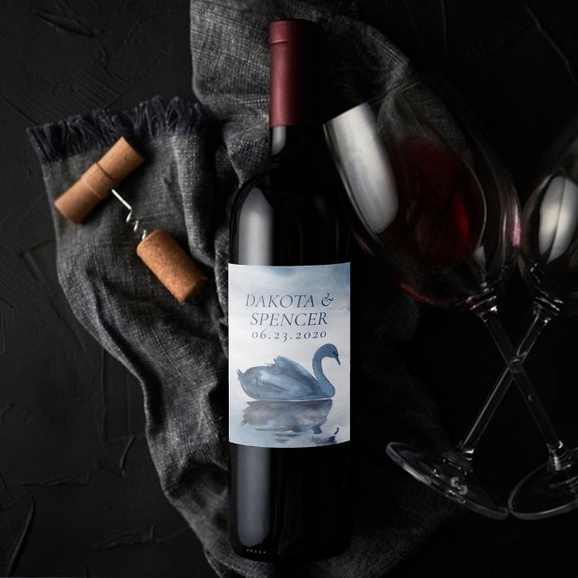 Fehlsichtigkeit | Dusty Blue Swan Gastgeschenk Hoc Weinetikett (Von Creator hochgeladen)