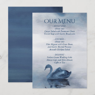 Fehlsichtigkeit   Dusty Blue Swan Lake Empfang Menükarte