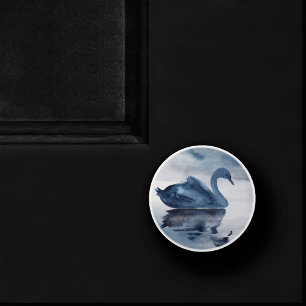 Fehlsichtigkeit Moody Dusty Blue Swan am See Keramikknauf