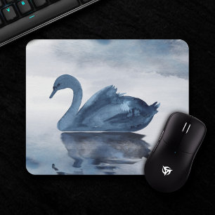 Fehlsichtigkeit   Moody Dusty Blue Swan am See Mousepad