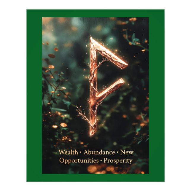 Fehu-Rune-Prosperitäts-Sigil  Fotodruck (Vorne)