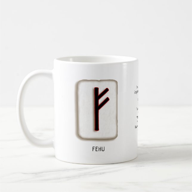 Fehu RuneStone-Tasse Kaffeetasse (Links)