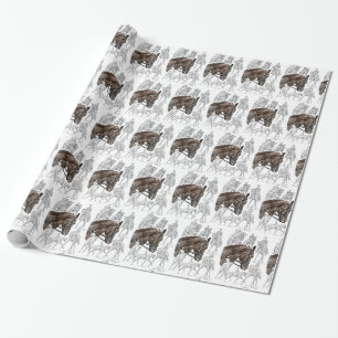 FEI für eingesammelte Dressurpferde Geschenkpapier