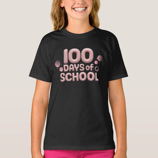 Feier 100 Tage Grundschul-Mädchen Basic T-Shirt (Vorderseite)