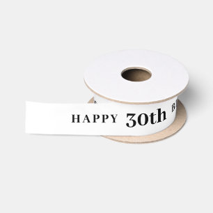 Feier 30: Freude am Geburtstag, weißes Band Satinband