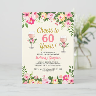Feier 60. Geburtstag Einladung Feminine Floral