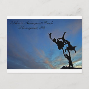 Feier am Strand von Narragansett Einladungspostkarte