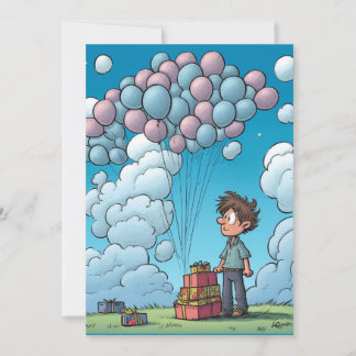 Feier, Ballon, Geburtstagsthema Einladung