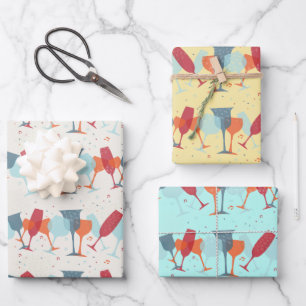 Feier-Cocktails Design  Geschenkpapier Set