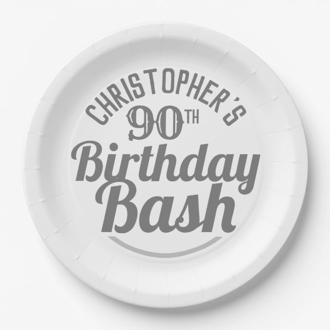 Feier der 90. Geburtstagszeitung Tellers Pappteller (Vorderseite)